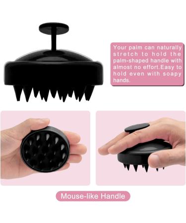Soft Silicone Scalp Massager & Shampoo Brush for Hair Growth - Exfoliating Hair Wash Scrubber for Men Women & Pets (Black) - Buy Online on GoSupps.com