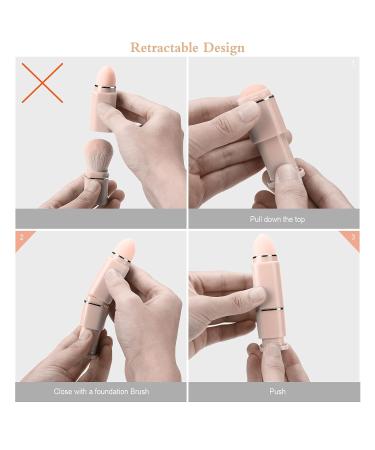 START MAKERS Retractable Travel Makeup Brushes Set - 8 in 1 Mini Powder Brush & Beauty Sponge Blender - Premium Portable Make up Brush Set in Pink - Buy Online on GoSupps.com