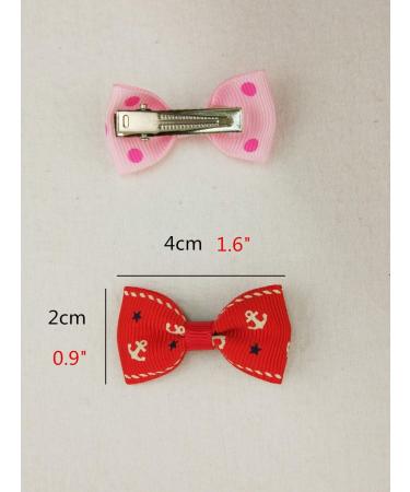 Hixixi 32 Pcs / 16 Pairs Multicolor Beauty Pet Cat Dog Hair Bows Hair Clips Groomin g Accessories 1.6"x0.9" Pink Black Heart - Buy Online on GoSupps.com