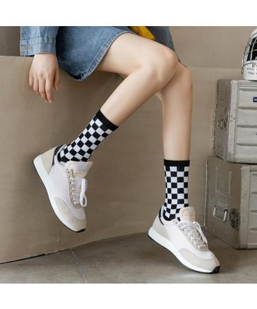 Akamas Women s Colorful Checkered Socks - Funny Breathable Cotton Crew Socks Warm Everyday Sports Socks Size 35-41 - Perfect Gift! - Buy Online on GoSupps.com
