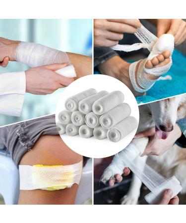 Gauze Bandage Rolls 10cm x 4.5m - Conforming Stretch Soft Gauze for Wound Dressing - 12 Rolls - Buy Online on GoSupps.com