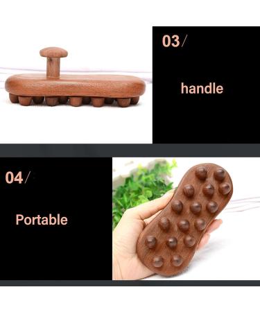 ZJchao 16.5 cm Sandalwood Massage Brush - Ergonomic Fascia Tool with Smoothing Balls for Ultimate Relaxation - Buy Online on GoSupps.com