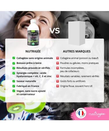 Collag ne Beaut Boisson Vegan Nutrig e Peptides VegCol acide hyaluronique vitamines C & E zinc peau ferme rides r duites cheveux renforc s clat naturel go t pomme kiwi 20 jours - Buy Online on GoSupps.com