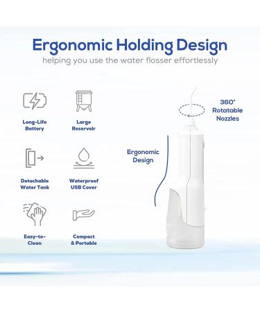 Buy Cordless Portable Water Flosser - 5 Modes Rechargeable & Waterproof Dental Care for Home & Travel - Buy Online on GoSupps.com