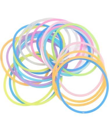 Multicolor Luminescent Silicone Jelly Bracelets 24Pcs Soft Elastic Hair Ties & Wristband Bracelet Set for Girls Women DIY Jewelry - Buy Online on GoSupps.com