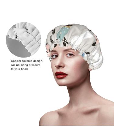 Llama Cactus Printed Shower Cap - Waterproof Bath Cap for Women - Fits All Head Sizes and Hair Textures - Buy Online on GoSupps.com