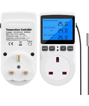 Diymore 220V Digital Temperature Controller Thermostat with Backlight LCD Screen - Ideal for Greenhouse, Farm, and Terrarium - Buy Online on GoSupps.com