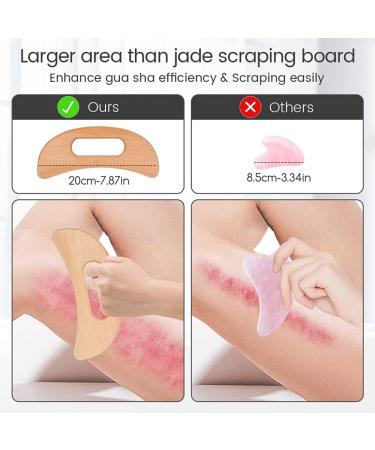 WJRQD Wooden Gua Sha Tool - Lymphatic Drainage Massage Device for Legs Back Face & Neck | Relieve Fatigue & Promote Wellness - Buy Online on GoSupps.com