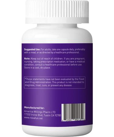 Novafun Melatonin 5mg Supplement with L-Theanine & Jujube Seed Extract Support Sleep & Relaxation Vegan Non-GMO 60 Capsules - Buy Online on GoSupps.com