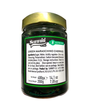 Rex Green Maraschino Cherries 14.1 oz - Premium Quality (Pack of 1) - Buy Online on GoSupps.com