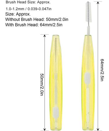 60-Part Interdental Brush Set | Slim & Comfortable Orthodontic Care for Adults & Kids - Yellow - Buy Online on GoSupps.com