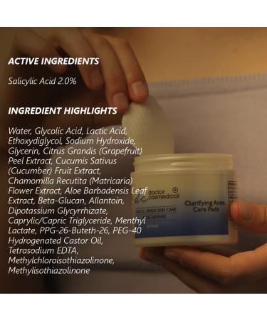Clarifying Acne Control Pads | Glycolic Acid & Salicylic Pads for Clear Skin | Dermatologist Tested | 60 Count - Buy Online on GoSupps.com