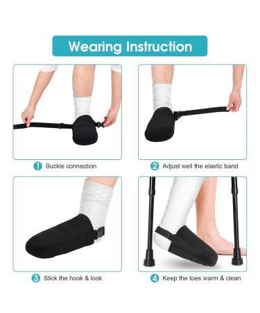 Gypsum Socks for Plaster Foot | Adjustable Toe Cover & Anti-Slide Belt | Warm Rehabilitation Foot Cover in Black - Buy Online on GoSupps.com