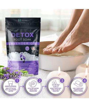 Lavender Oil Foot Soak with Epsom Salt for Dry Cracked Feet - Made in USA - 1 LB Lavender - Softens Calluses, Soothes Sore Feet & Removes Odor - Athlete's Foot Relief - Buy Online on GoSupps.com