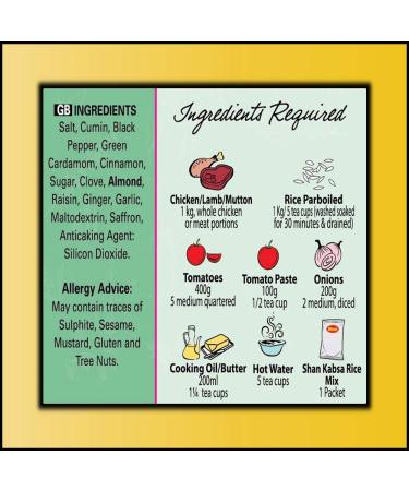 Shan Kabsa Rice Arabic Seasoning Mix 2.11 oz - Perfect Spice for Meat Pilaf - Vegetarian Friendly - Airtight Packaging - 2.11 Ounce Pack - Buy Online on GoSupps.com