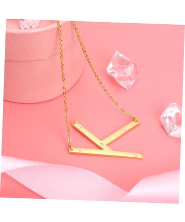 Big Letter Rhinestone Stuffers Steel Stocking Neck G Letters Stainless Chain Name Ladies Script Size 1 Golden - Buy Online on GoSupps.com