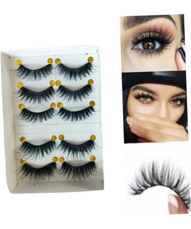 minkissy 5 Pairs False Eyelashes Magnetic Thick False Eyelashes Cross False Eyelashes False Lashes Pestanas Postizas Naturales Lashes Long Eyelashes Fluffy Cotton Thread 3D - Buy Online on GoSupps.com