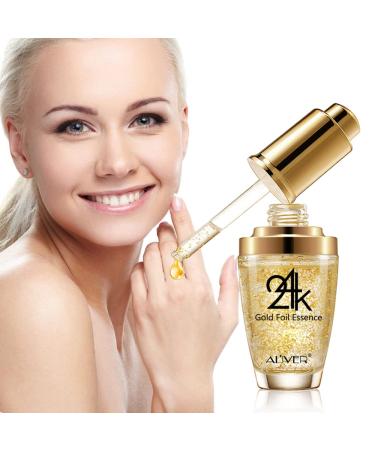 24K Gold Face Essence with Hyaluronic Acid Serum for Anti-Aging and Wrinkle Reduction - Moisturizing and Firming Treatment for Skin Care - Buy Online on GoSupps.com