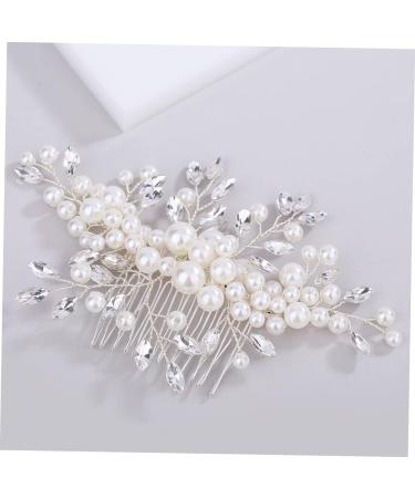 FRCOLOR 1pc Flower Crystal Ab Rhinestones Wedding Headpiece Metal Hair Claw Clips Crystal Vintage Bridal Hair Clips Silver Barrettes Hair Accessories Tiara Manual Bride Comb - Buy Online on GoSupps.com