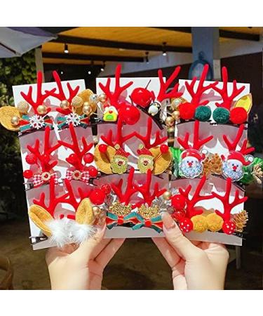 Hair Clips Christmas antlers hairpins deer ears hairpins Christmas party headbands holiday hair accessories Blue Hair Clips (Size : 11) - Buy Online on GoSupps.com