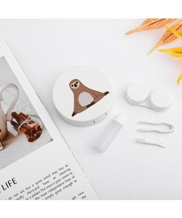Yoga Sloth Contact Lens Travel Kit - Cute Portable Box with Mirror for Daily Use | International Shipping - Buy Online on GoSupps.com