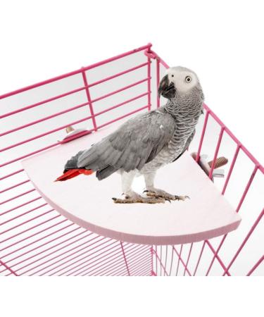 2 Pieces Wooden Fan Shape Bird Cage Perches - Platform Toy for Hamsters & Parrots - International Shipping Available - Buy Online on GoSupps.com