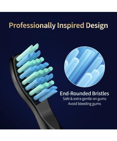 Fairywill Electric Toothbrush Heads - Compatible Replacement Brush Heads for FW Series - Black, 10 Count - Buy Online on GoSupps.com