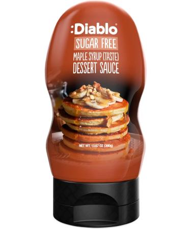 Diablo Maple Syrup Dessert Sauce | Sugar Free | Gluten Free | Diabetic Friendly | Hamper Available - Perfect for Gifting | 390g Maple 1.17 l (Pack of 1) - Buy Online on GoSupps.com