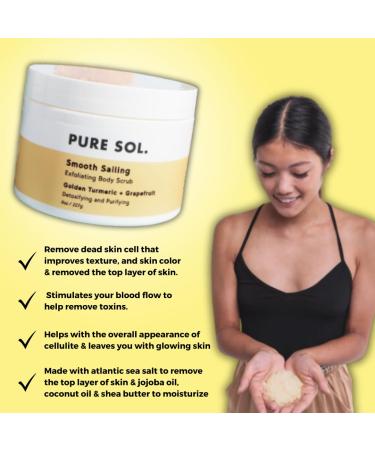 PURE SOL. Turmeric Body Scrub Glowing Exfoliating for Soft Healthy Skin Exfoliated Dry DeHydrated Dead Skin Improves Skin Texture (1 Pack) 10 Ounce (Pack of 1) - Buy Online on GoSupps.com
