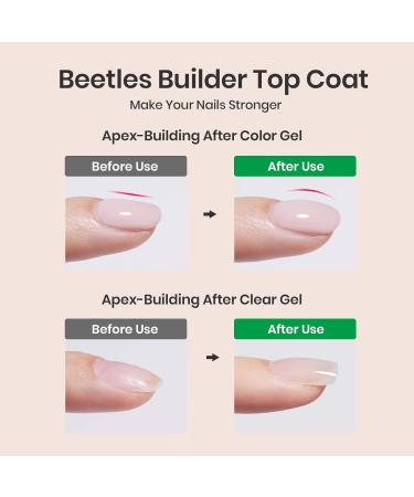 Beetles Rubber Top Coat Gel 15ml | No Wipe High Glossy Long-Lasting Clear Nail Gel | Soak Off UV LED Cured Strengthen Top Coat - Buy Online on GoSupps.com