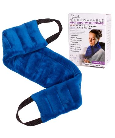 Neck Heating Pad Microwavable with Handles for Pain Relief  Microwave Heating Pad for Neck & Shoulders  Neck Pain  Joints & Muscle Aches  a Warmer Heated Neck Wrap  Reusable Moist Heat Rice Bag Blue Classic Blue