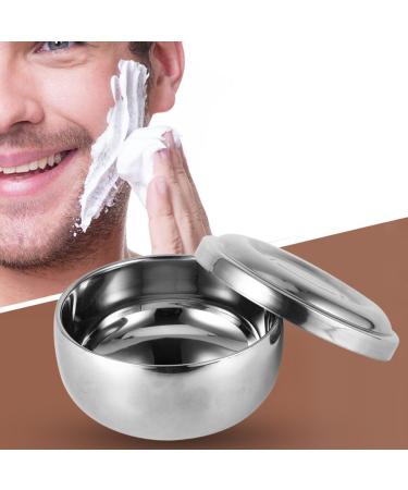 Yuyte Men Wet Shaving Soap Cup Bowl - Silver Metal Face Care Tool with Lid for Perfect Shave - Buy Online on GoSupps.com