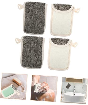 Baluue 8 Pcs Black Linen Soap Bag Exfoliating Mesh Sponge Soap Pocket Bar Soap Pouch Loofah Soap Bag Flax - Buy Online on GoSupps.com