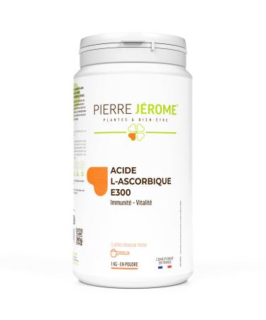 Acide L-Ascorbique E300 en Poudre Pierre J r me - 1000 G - Vitamine C Pure et Naturelle - Compl ment Immunit et Additif Alimentaire Cuisine P tisserie - 1 KG 1 kg (Lot de 1)