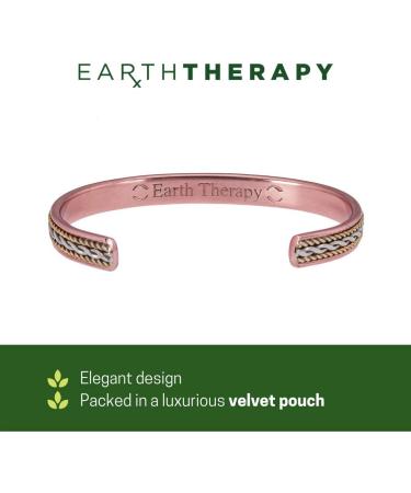 Women's Pure Copper Magnetic Healing Bracelet for Arthritis & Joint Pain Relief - Adjustable Rope Inlay Style | Earth Therapy Reddish Brown - Buy Online on GoSupps.com