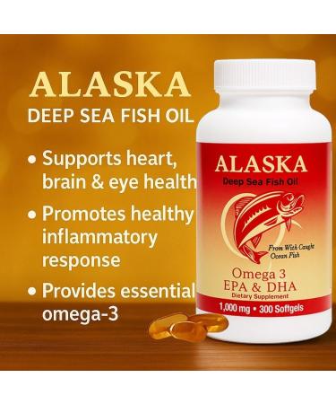NCB NCB TECHNOLOGY Alaska Deep Sea Omega-3 Fish Oil 1000mg | EPA & DHA Softgels | Wild-Caught & Sustainably Sourced | Supports Heart Brain Joint & Immune Health | 300 Softgels - Buy Online on GoSupps.com
