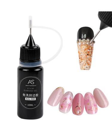 Muslate nail glue for rhinestones nail edel stones and rhinestones sealing no wiping gel adhesive for nails |Fixed fast-paced glue gel clear for Harz-Edelsteine