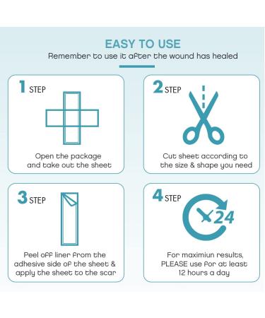 Silicone Scar Strips 1.6''x6'' - 4 pcs Multi-Use Scar Removal Cream (2 Month Supply) - Reusable Scar Tape - Flesh Color - Buy Online on GoSupps.com