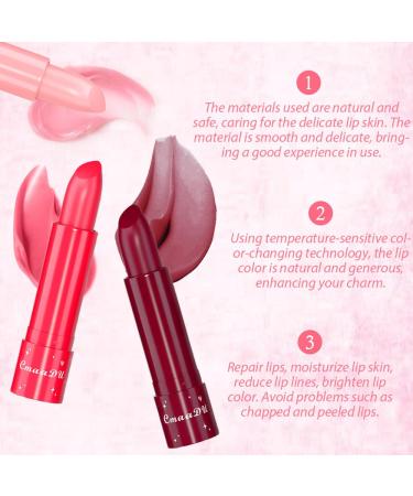 Buy 3Pcs Color Changing Lip Balms - Peach Black Red Cherry Strawberry Tinted Lipstick Set for Women & Girls - Long Lasting PH Lip Color | International Shipping - Buy Online on GoSupps.com