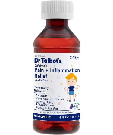 Dr. Talbot's Pain + Inflammation Relief Liquid Medicine for Children, Includes Dosage Cup, Grape Juice Flavor, 4 Fl Oz (Packaging May Vary) 4 Fl Oz (Pack of 1) Children's Pain + Inflammation - Buy Online on GoSupps.com