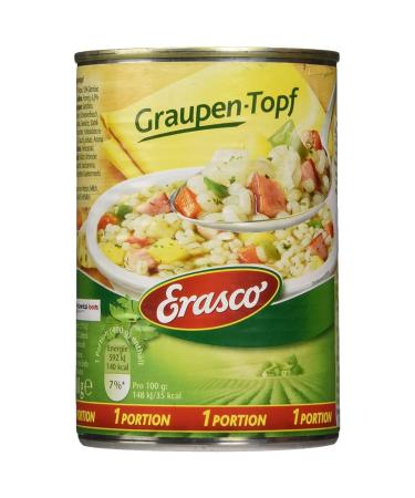 Erasco Pearl Barley Jar with Lots of Pearl Barley and Fresh Vegetables 400g