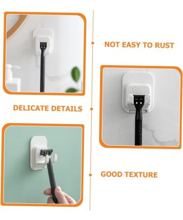 Osaladi 20-Piece Hook Insert Razor Stand Holder - Sticky Wall Shaving Brush & Razor Hanger | Durable White ABS - Buy Online on GoSupps.com