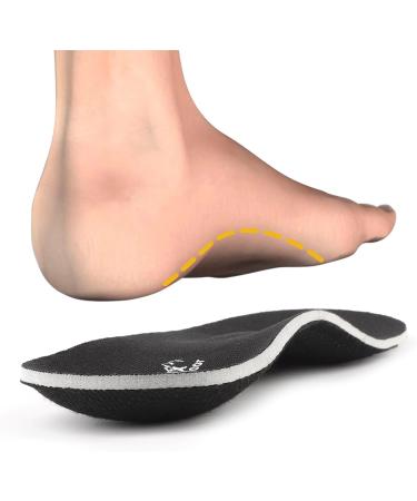 Knixmax Outdoor Orthopedic Insoles for Flat Feet | Plantar Fasciitis Relief | Unisex EU46 Black - Buy Online on GoSupps.com