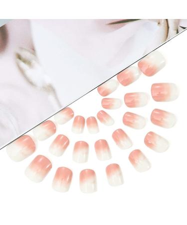 Brishow Short Artificial Nails - Natural Gradient Press-On Acrylics | 24 Pieces for Women & Girls - Buy Online on GoSupps.com