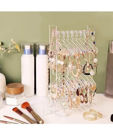 Earring Holder Earrings Organizers with Mini Hanger 2 Tier Jewelry Display Stand Acrylic Necklace Holder Decorative Jewelry Tree for Earrings Pendant Keychains Earring Holder Organizer/406 Transparent - Buy Online on GoSupps.com