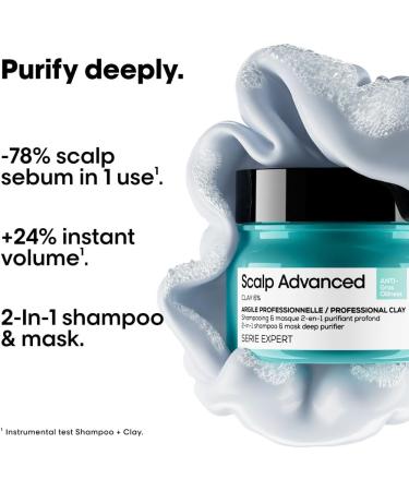 LOreal Serie Expert Scalp Advanced AntiOiliness 2In1 Deep Purifier Clay Mask 500ml - Buy Online on GoSupps.com