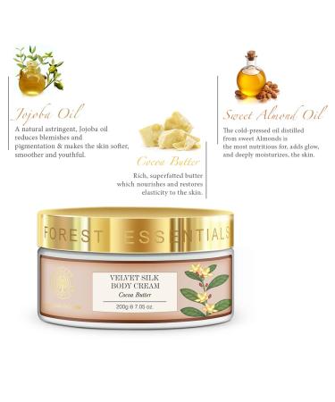 Buy Forest Essentials Velvet Silk Body Cream Cocoa Butter 200g | Hydrating Luxury Skincare - Shop Internationally - Buy Online on GoSupps.com