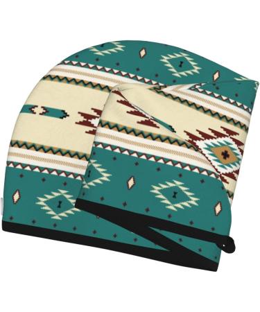 Super Absorbent Hair Towel & Shower Cap - Quick Dry Turban for Curly Long Thick Hair - Ethnic Indiana Southwest Tribal Aztec Design - Women's Hair Wrap (One Size - Buy Online on GoSupps.com