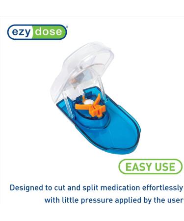Ezy Dose Pill Cutter with Safety Shield | Safe Pill Splitter for Vitamins | Retractable Blade Guard | International Shipping Available - Buy Online on GoSupps.com