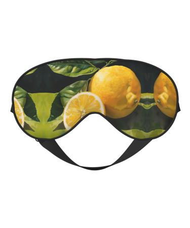 Lemon Fruit Print Double-Sided Eye Mask Soft and Light Blocking for Enhancing Sleep Quality